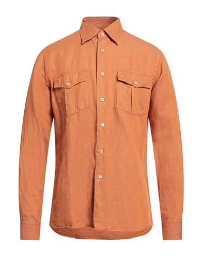 Alessandro Gherardi Man Shirt Tan Size M Cotton, Hemp In Brown