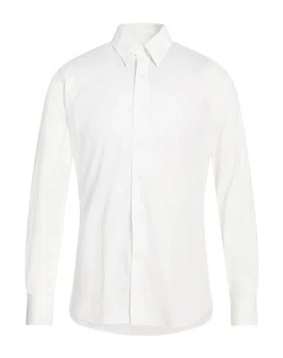Alessandro Gherardi Man Shirt White Size 17 Cotton, Polyamide, Elastane