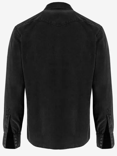 Alessandro Gherardi Ribbed Cotton Shirt In Black
