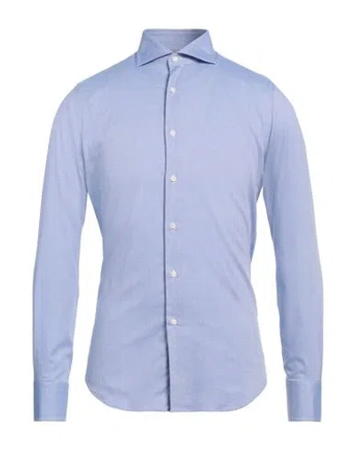 Alessandro Gherardi Soft Man Shirt Azure Size 15 Cotton In Blue