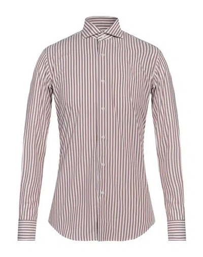 Alessandro Gherardi Soft Man Shirt Brown Size 16 ½ Cotton