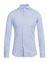 Alessandro Gherardi Soft Man Shirt Sky Blue Size 16 Cotton In Blue