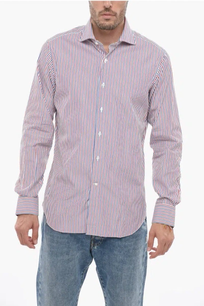 Alessandro Gherardi Spread Collar Awning Striped Shirt In White