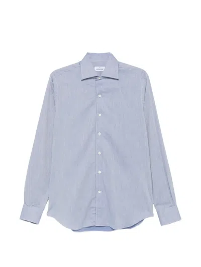 Alessandro Gherardi Spread-collar Long-sleeve Shirt In Blue