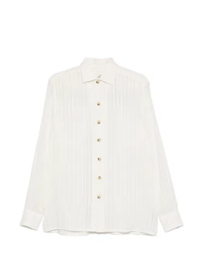 Alessandro Gherardi Striped Button Shirt In White