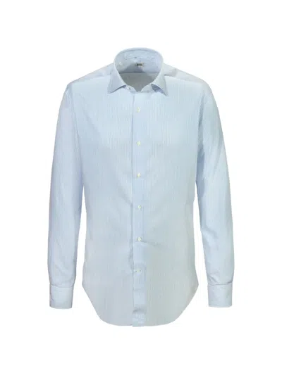 Alessandro Gherardi Striped Cotton Shirt In Blue