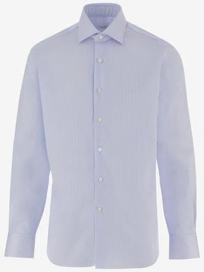 Alessandro Gherardi Striped Cotton Shirt In Blue