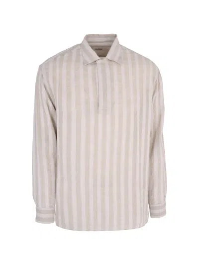 Alessandro Gherardi Striped Polo Shirt In Gray