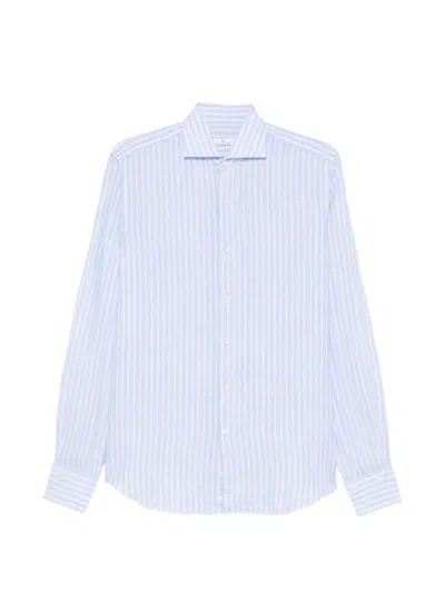 Alessandro Gherardi Vertical-stripes Linen Shirt In Blue