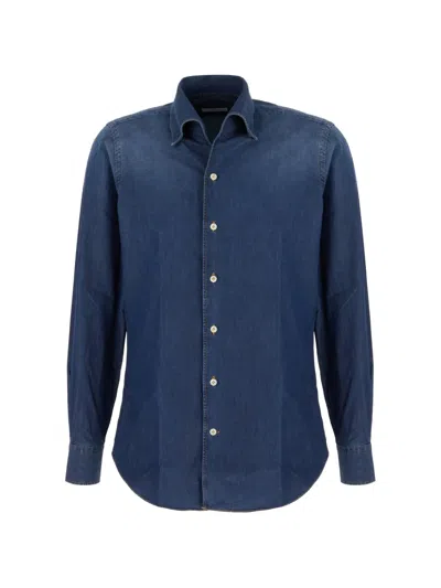 Alessandro Gherardi Washed Denim Shirt In Blue