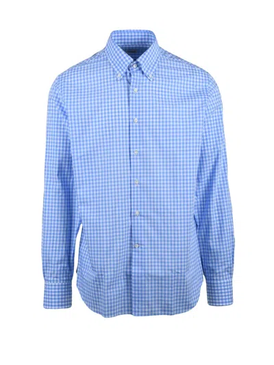 Alessandro Gherardi White Light Blue Striped Shirt