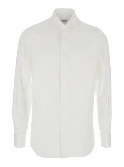 Alessandro Gherardi White Shirt With Classic Collar In Cotton Man