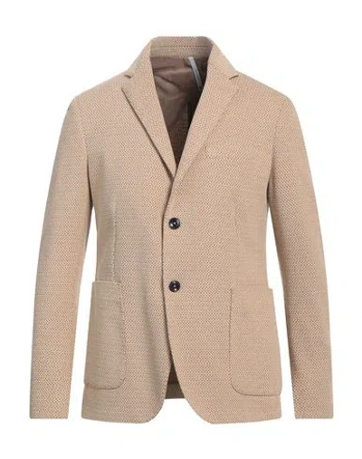 Alessandro Gilles Man Blazer Beige Size 38 Polyester, Cotton, Elastane
