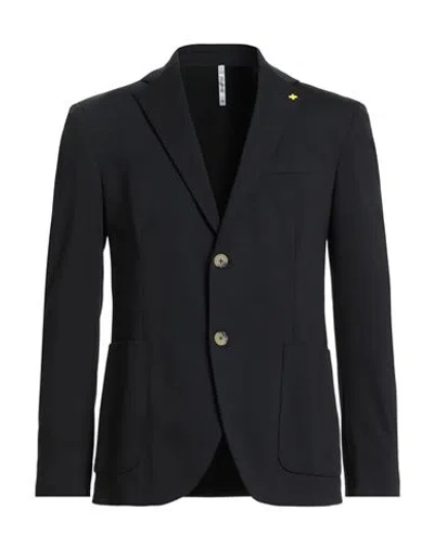 Alessandro Gilles Man Blazer Black Size 40 Cotton, Polyamide, Elastane