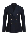 Alessandro Gilles Man Blazer Navy Size 42 Cotton, Lycra, Elastane In Black