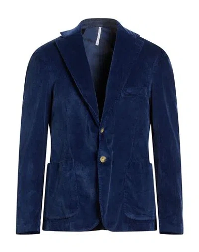 Alessandro Gilles Man Blazer Blue Size 42 Cotton, Modal, Elastane