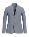 Alessandro Gilles Man Blazer Blue Size 42 Cotton, Polyester, Elastane