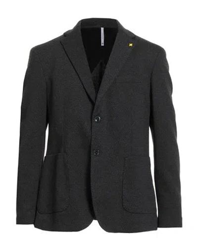 Alessandro Gilles Man Blazer Charcoal Size 44 Polyester, Cotton, Elastane
