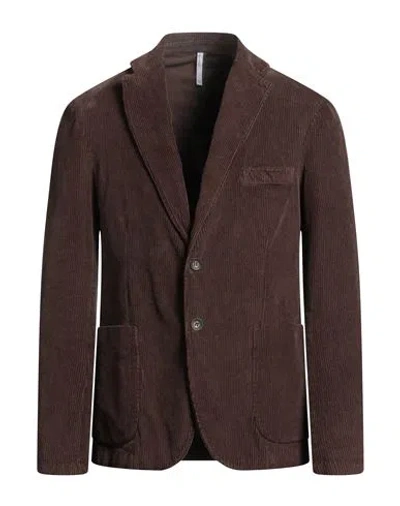 Alessandro Gilles Man Blazer Chocolate Brown Size 46 Cotton