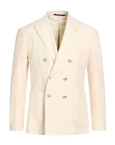 Alessandro Gilles Man Blazer Cream Size 42 Cotton, Elastane In White