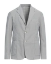 Alessandro Gilles Man Blazer Grey Size 42 Cotton, Polyester, Elastane In Grey