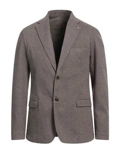 Alessandro Gilles Man Blazer Khaki Size 44 Cotton, Polyester, Elastane In Beige