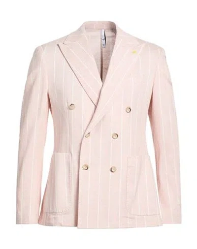 Alessandro Gilles Man Blazer Light Pink Size 40 Polyester, Cotton