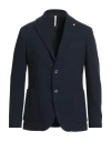 Alessandro Gilles Man Blazer Navy Size 38 Polyester, Cotton, Elastane In Blue
