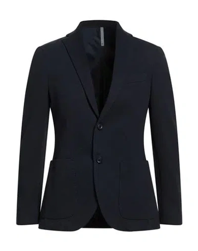 Alessandro Gilles Man Blazer Navy Size 44 Polyamide, Cotton, Elastane In Blue