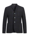 Alessandro Gilles Man Blazer Navy Size 46 Cotton, Wool In Navy