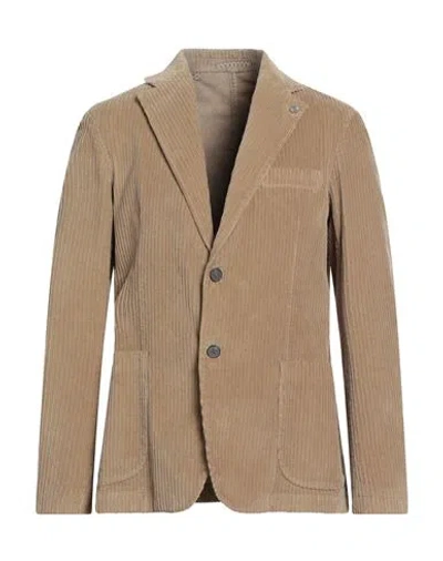 Alessandro Gilles Man Blazer Sand Size 42 Cotton, Elastane In Brown