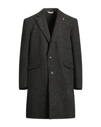 Alessandro Gilles Man Coat Charcoal Size 44 Wool, Polyester, Polyamide In Black