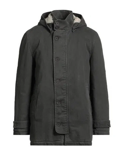 Alessandro Gilles Man Coat Lead Size 38 Cotton, Elastane In Gray