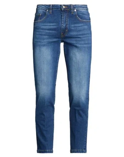 Alessandro Gilles Man Jeans Blue Size 40 Cotton, Elastane