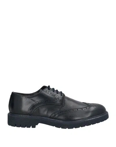 Alessandro Gilles Man Lace-up Shoes Midnight Blue Size 11 Leather