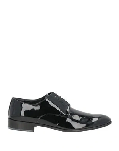 Alessandro Gilles Man Lace-up Shoes Black Size 7 Leather In Multi