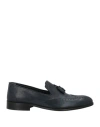 Alessandro Gilles Man Loafers Midnight Blue Size 7 Leather In Blue