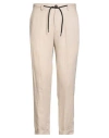 Alessandro Gilles Man Pants Beige Size 34 Linen In Sand