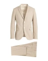 Alessandro Gilles Man Suit Khaki Size 44 Wool, Viscose, Elastane In Sand