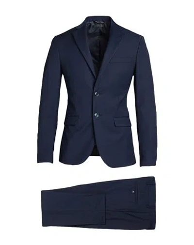 Alessandro Gilles Man Suit Navy Size 36 Wool, Polyester, Elastane In Blue