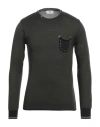 Alessandro Gilles Man Sweater Military Green Size M Merino Wool, Acrylic