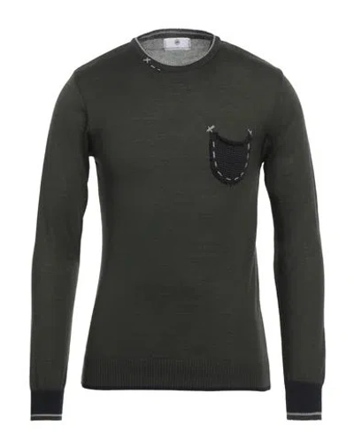 Alessandro Gilles Man Sweater Military Green Size M Merino Wool, Acrylic In Green