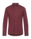 Alessandro Lamura Man Shirt Burgundy Size Xxl Cotton, Elastane In Red