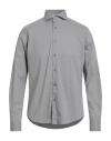 Alessandro Lamura Man Shirt Grey Size 17 Cotton, Polyester, Elastane In Gray