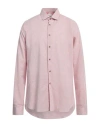 Alessandro Lamura Man Shirt Light Pink Size L Linen, Cotton In Pink