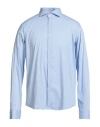 Alessandro Lamura Man Shirt Sky Blue Size Xxl Cotton, Polyamide, Elastane
