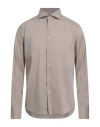 Alessandro Lamura Man Shirt Taupe Size Xxl Cotton, Polyamide, Elastane In Gray