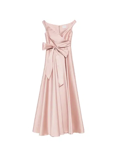 Alessandro Legora Bow-detail Off-shoulder Maxi Dress In Pink