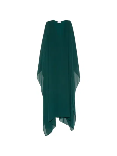 Alessandro Legora Cape-style V-neck Maxi Dress In Green