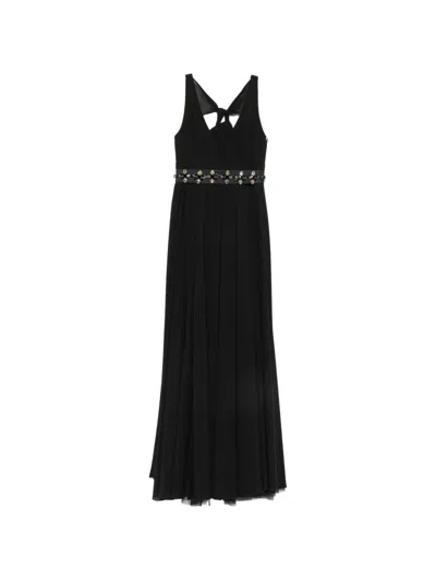 Alessandro Legora Crystal-embellished V-neck Maxi Dress In Black